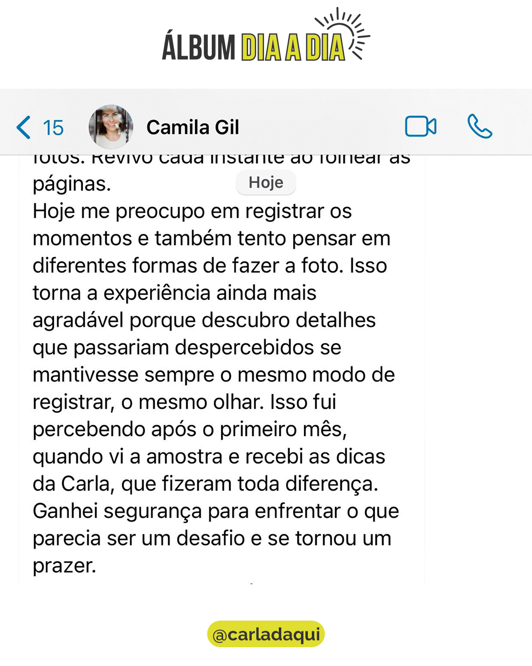 Depoimento de Camila sobre o Álbum Dia a Dia, parte 2